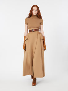 Camel drap skirt