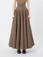 Wide wool felt skirt
