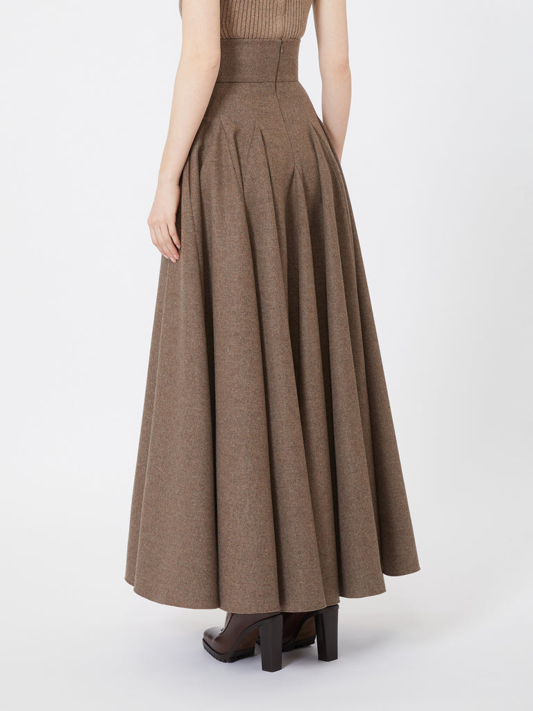 Wide wool felt skirt