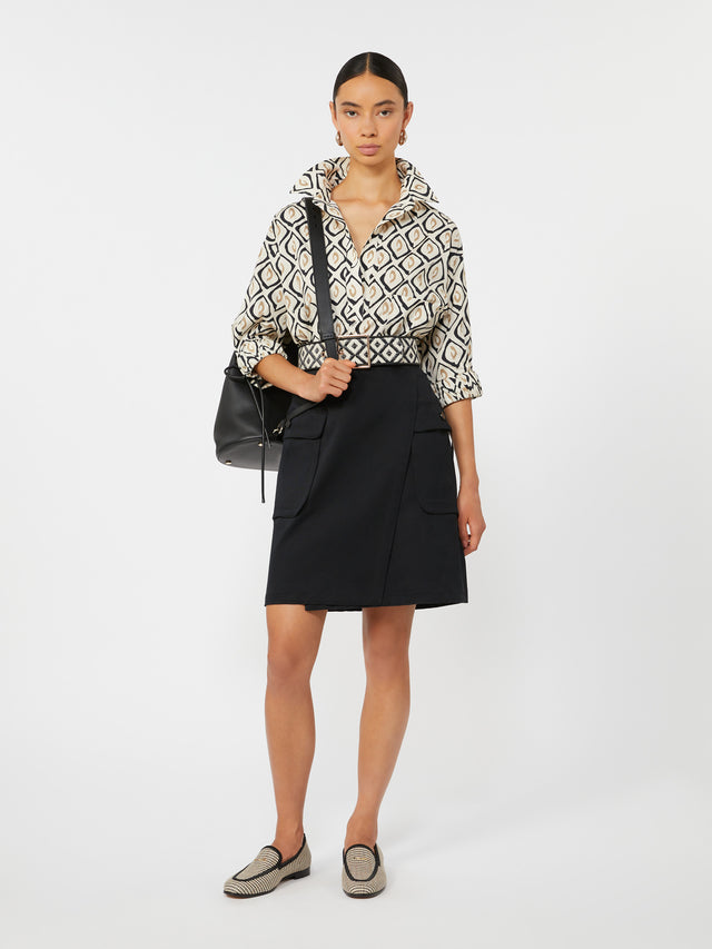 max mara oversized printed poplin shirt for women