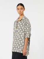 max mara oversized printed poplin shirt for women