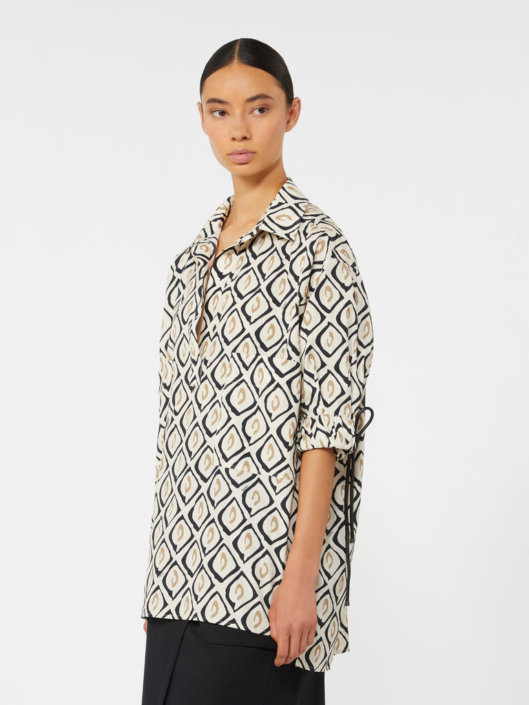 max mara oversized printed poplin shirt