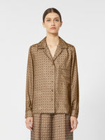 Semi-fitted printed silk shirt