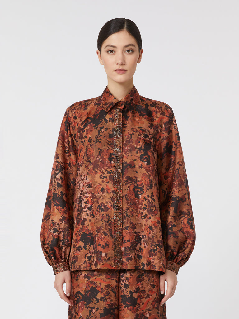 Relaxed-fit printed silk shirt