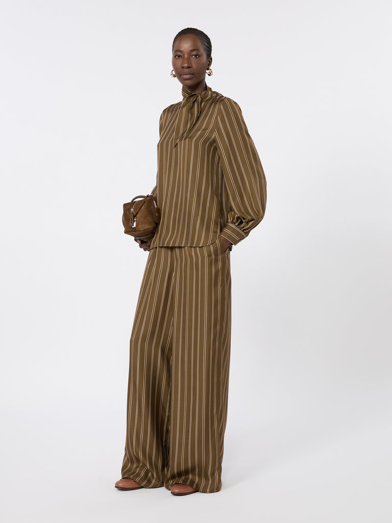 max mara stripe-print silk blouse