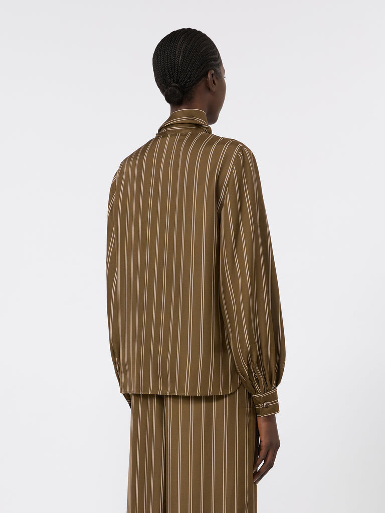 max mara stripe-print silk blouse