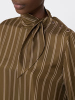 Stripe-Print Silk Blouse for Women - Kaki - Max Mara KSA
