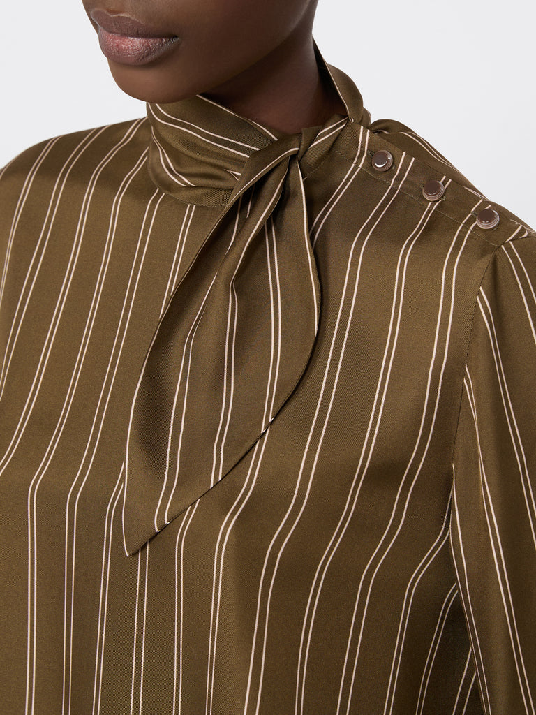 max mara stripe-print silk blouse