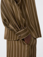 Stripe-Print Silk Blouse for Women - Kaki - Max Mara KSA