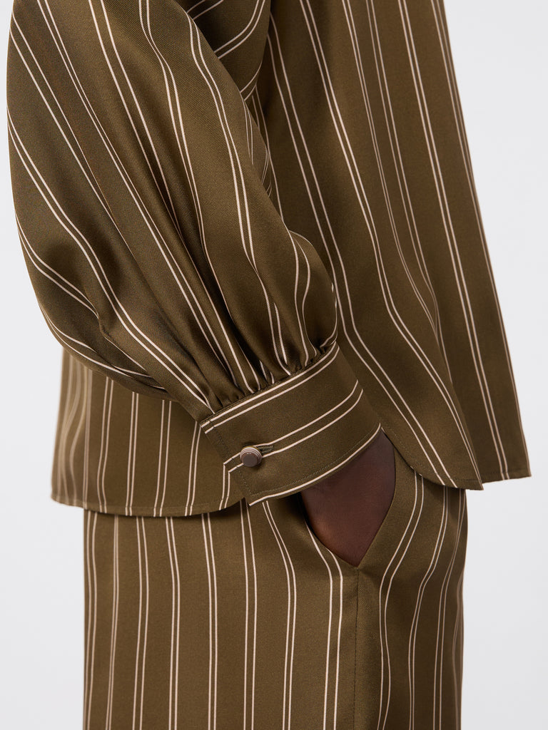max mara stripe-print silk blouse