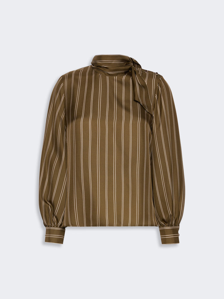 max mara stripe-print silk blouse