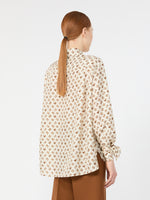 Oversized Printed Silk Shirt for Women - White - Max Mara KSA
