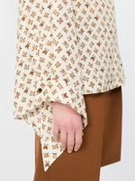 Oversized Printed Silk Shirt for Women - White - Max Mara KSA