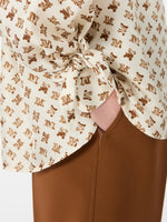 Oversized Printed Silk Shirt for Women - White - Max Mara KSA