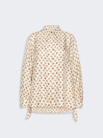 Oversized Printed Silk Shirt for Women - White - Max Mara KSA