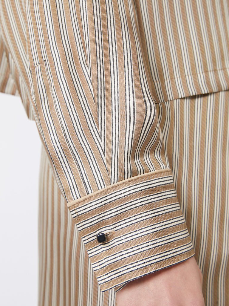 Printed silk cropped shirt