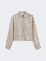 Printed silk cropped shirt