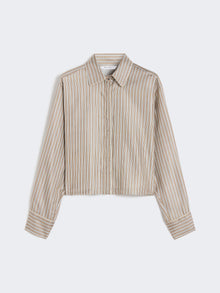 Printed silk cropped shirt