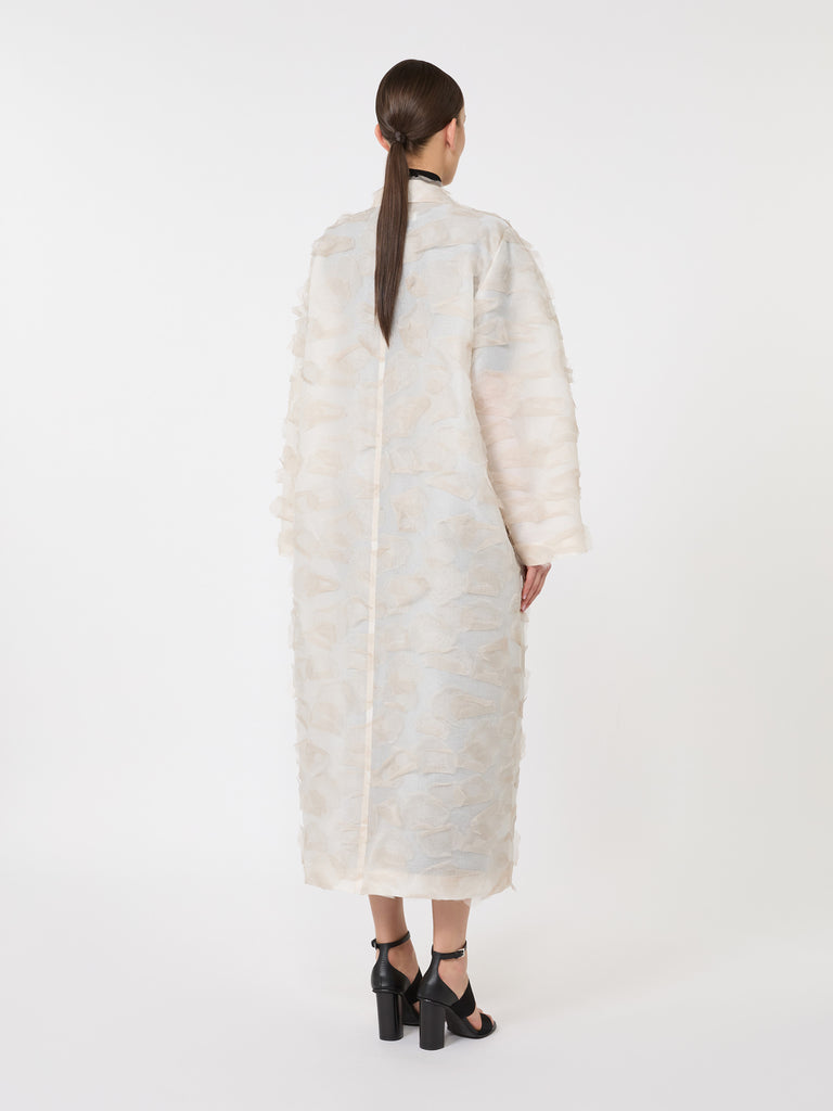 max mara double-breasted overcoat in fil coupé jacquard