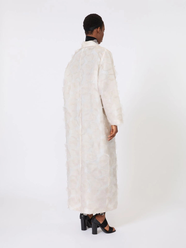 max mara double-breasted overcoat in fil coupé jacquard