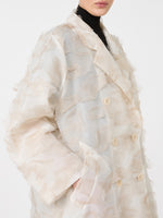 Double-Breasted Overcoat In Fil Coupé Jacquard for Women - Sand - Max Mara KSA