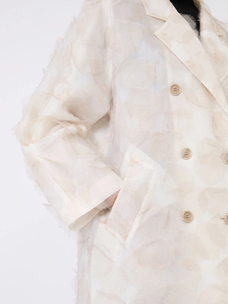 max mara double-breasted overcoat in fil coupé jacquard