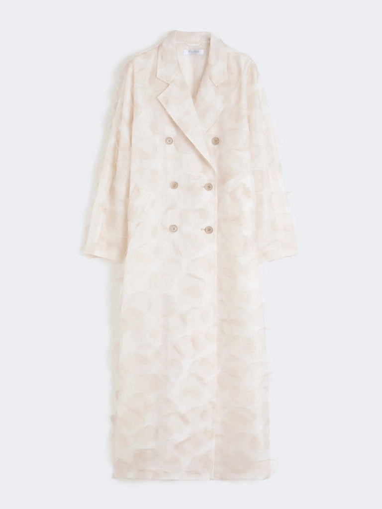 max mara double-breasted overcoat in fil coupé jacquard