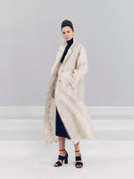 Double-Breasted Overcoat In Fil Coupé Jacquard for Women - Sand - Max Mara KSA
