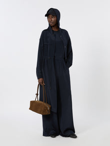 Silk Crepe De Chine Overcoat for Women - Ultramarine - Max Mara KSA