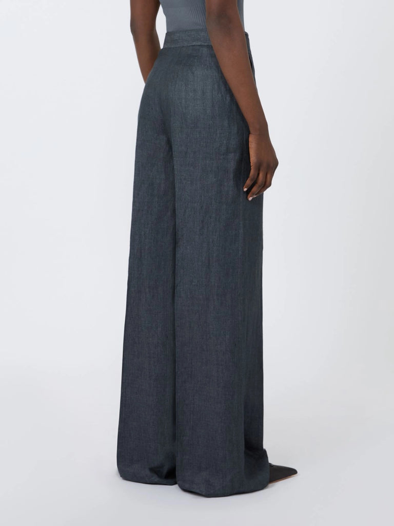 max mara herringbone linen twill trousers