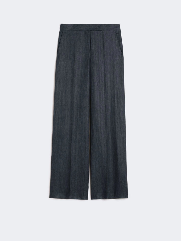 max mara herringbone linen twill trousers