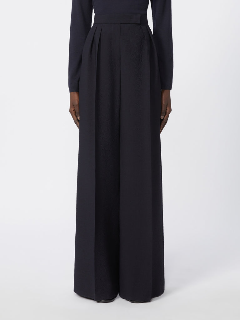 Wool seersucker trousers