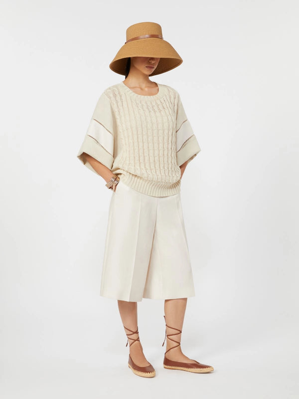 max mara linen bermuda shorts for women