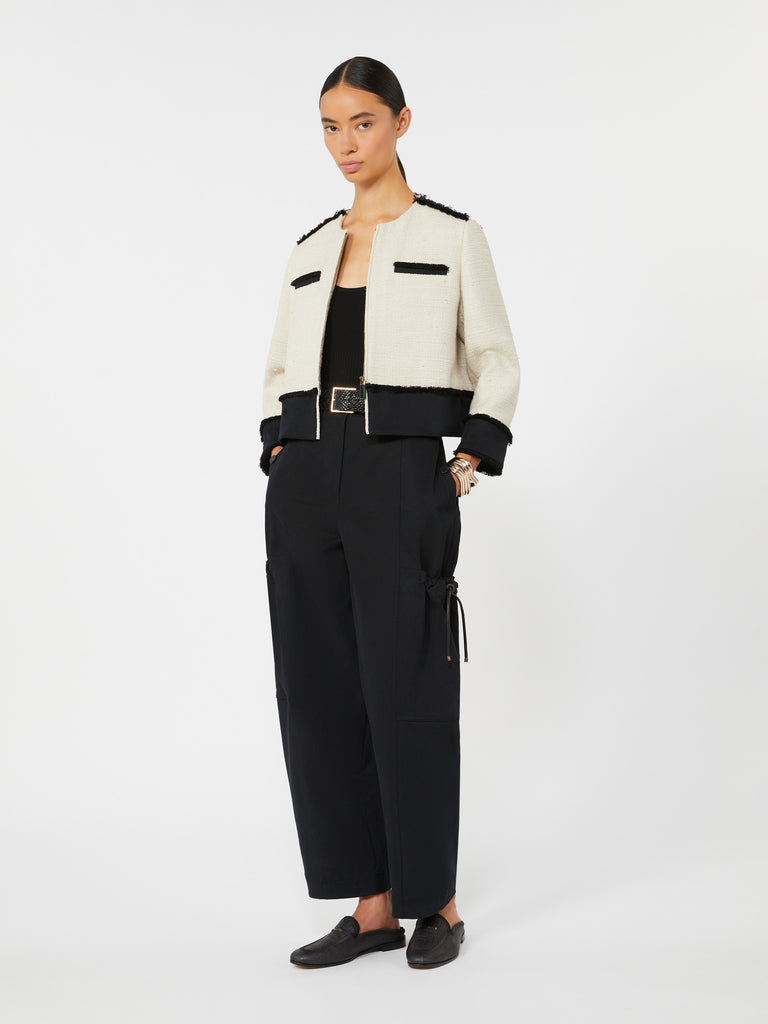 Stretch cotton cargo trousers