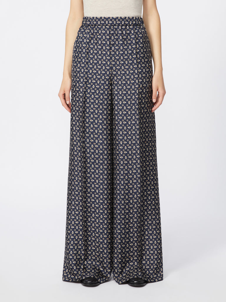 Printed silk trousers
