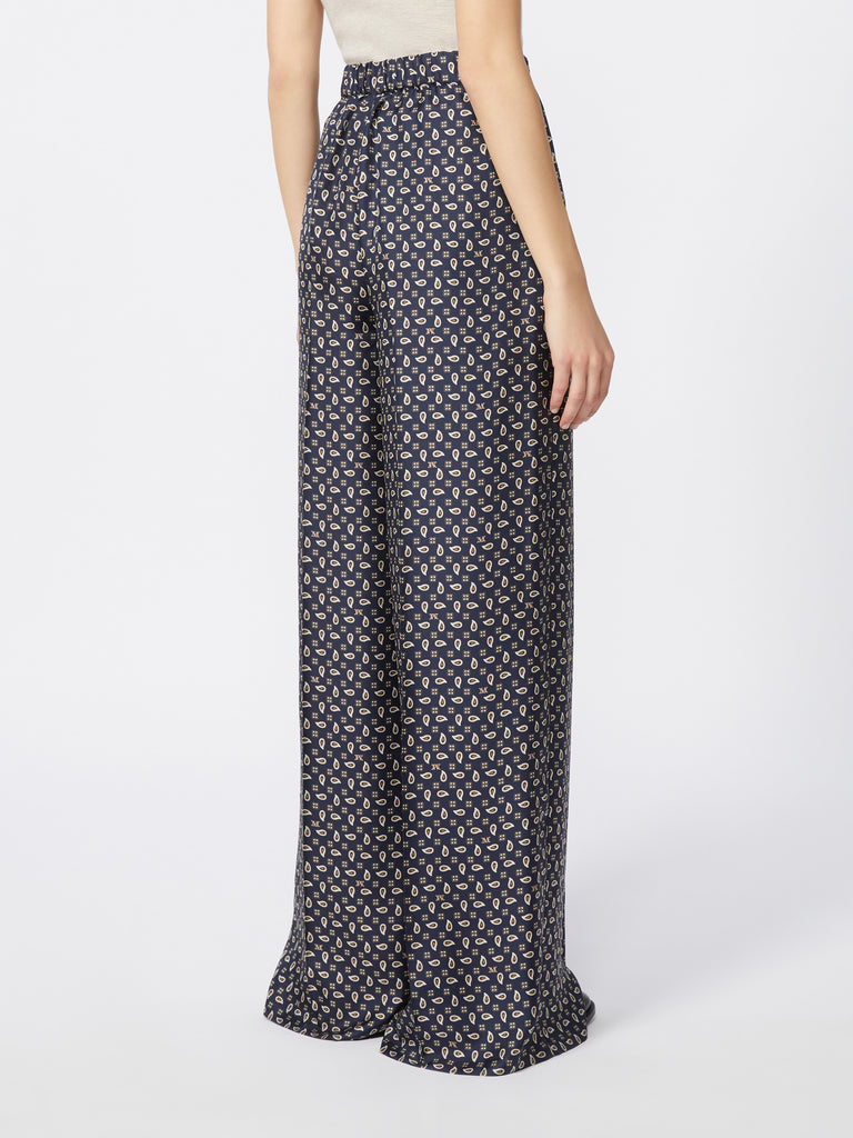 Printed silk trousers