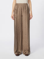 Printed Silk Trousers for Women - Mud - Max Mara KSA