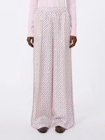 Printed Silk Trousers for Women - Pink - Max Mara KSA