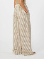 Wide-fit striped cotton and silk canvas trousers