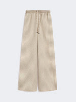 Wide-fit striped cotton and silk canvas trousers