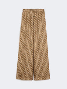Wide-fit printed silk trousers