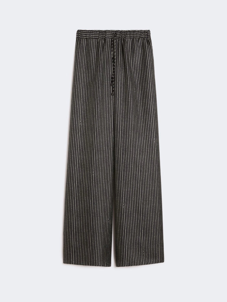 Wide-fit printed silk trousers