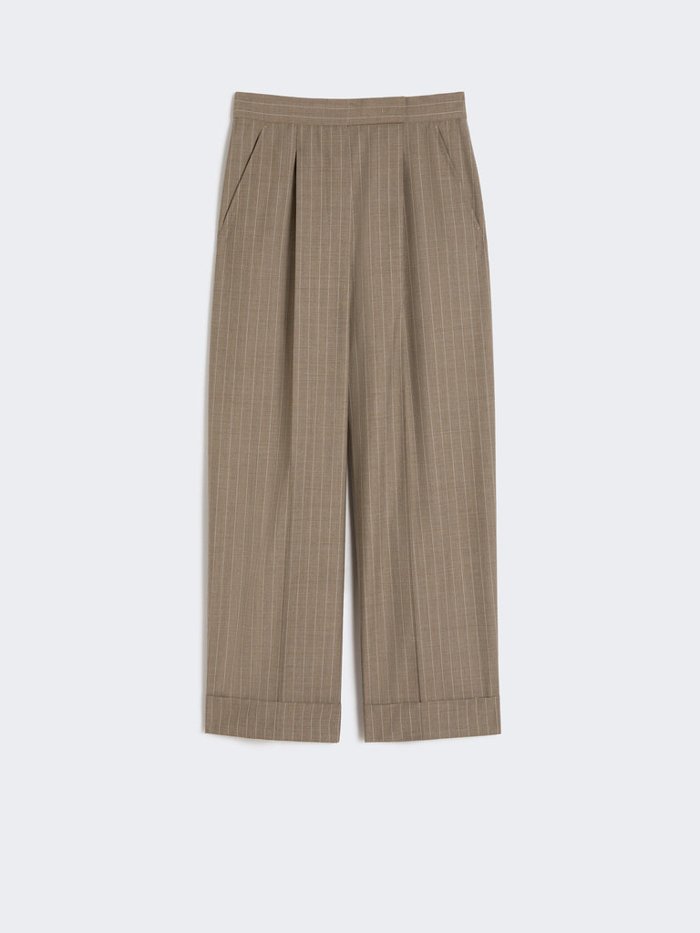Pinstripe wool trousers