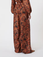 Wide-fit printed silk trousers