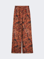 Wide-fit printed silk trousers