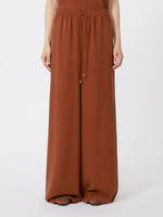 max mara wide-fit washed silk trousers for women