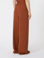 max mara wide-fit washed silk trousers for women