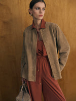 max mara wide-fit washed silk trousers for women