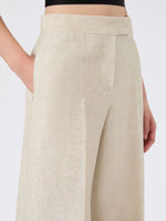 max mara wide-leg trousers in linen drill for women