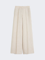 Wide-Leg Trousers In Linen Drill for Women - Sand - Max Mara KSA